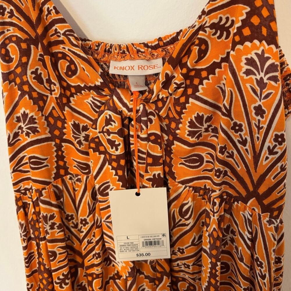 Knox Rose Floral Maxi Dress Orange Size Large - Picture 3 of 6